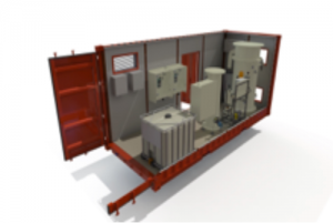 Modélisation 3D d'un ensemble de flottateurs dans un container MobiCell
